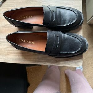Coach Classic Black Leather Men's Loafers